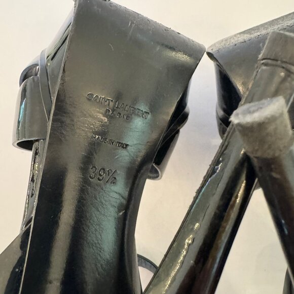 YSL Tribute Sandal in Blk Patent Leather - Picture 15 of 15